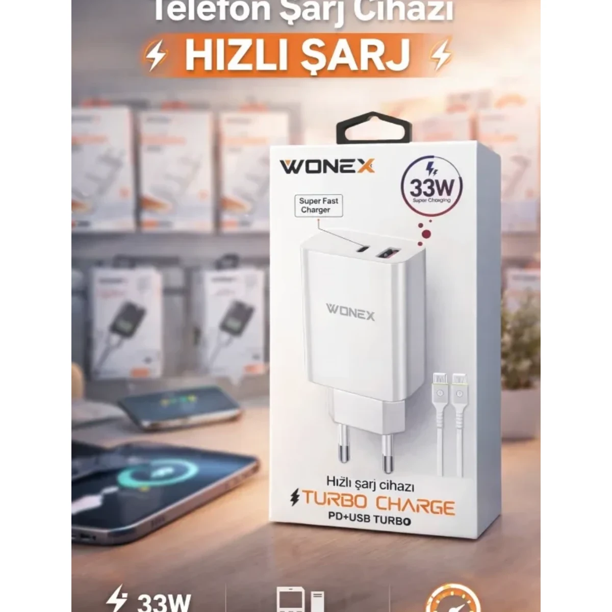 33 W USB+PD HIZLI ŞARJ ALETİ
