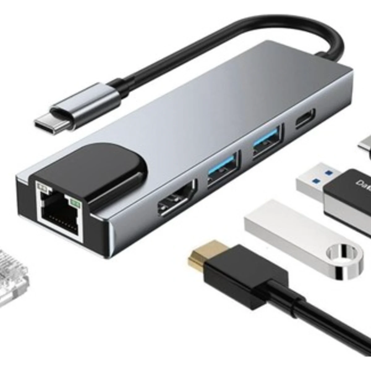 5 in 1 Type-C Hub USB HDMI LAN Çoklayıcı
