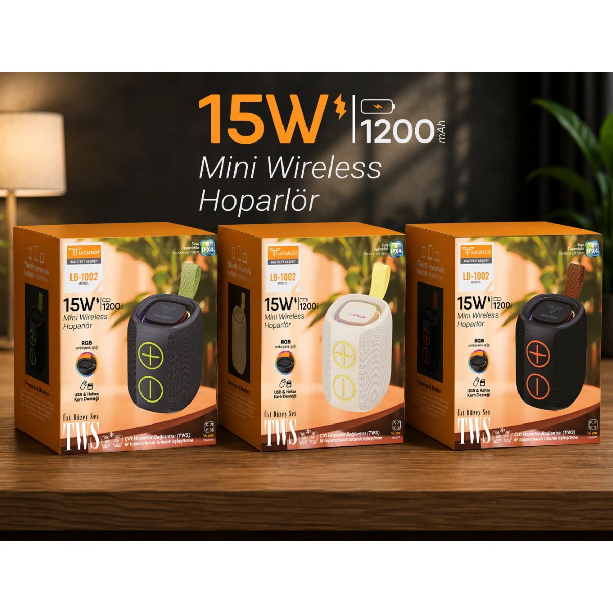 TAŞINABİLİR RGB IŞIKLI WİRELESS HOPARLÖR 150W 1200 MAH