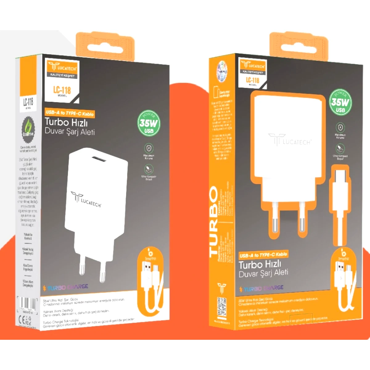 TURBO USB TYPE-C HIZLI ŞARJ CİHAZI 35W