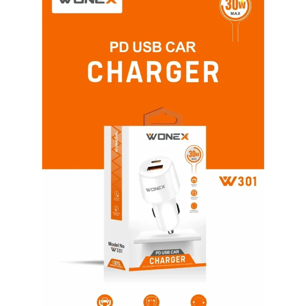 PD+USB 30 W ARAÇ SARJ BAŞLIĞI
