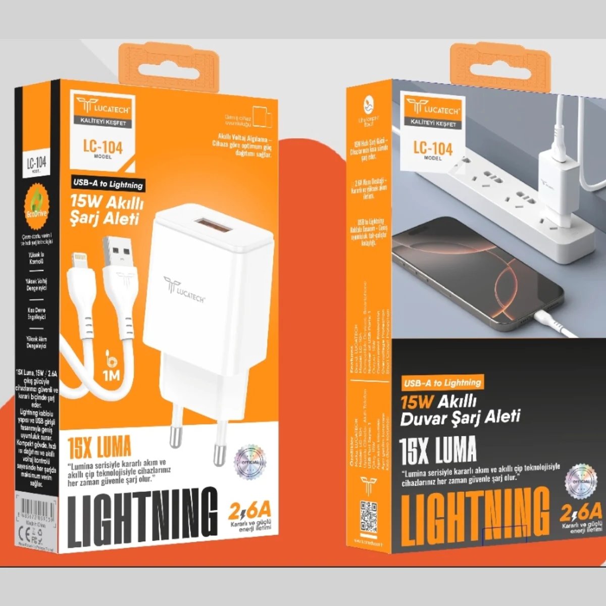 LİGHNİNG ŞARJ ALETİ 15W, 2.6A