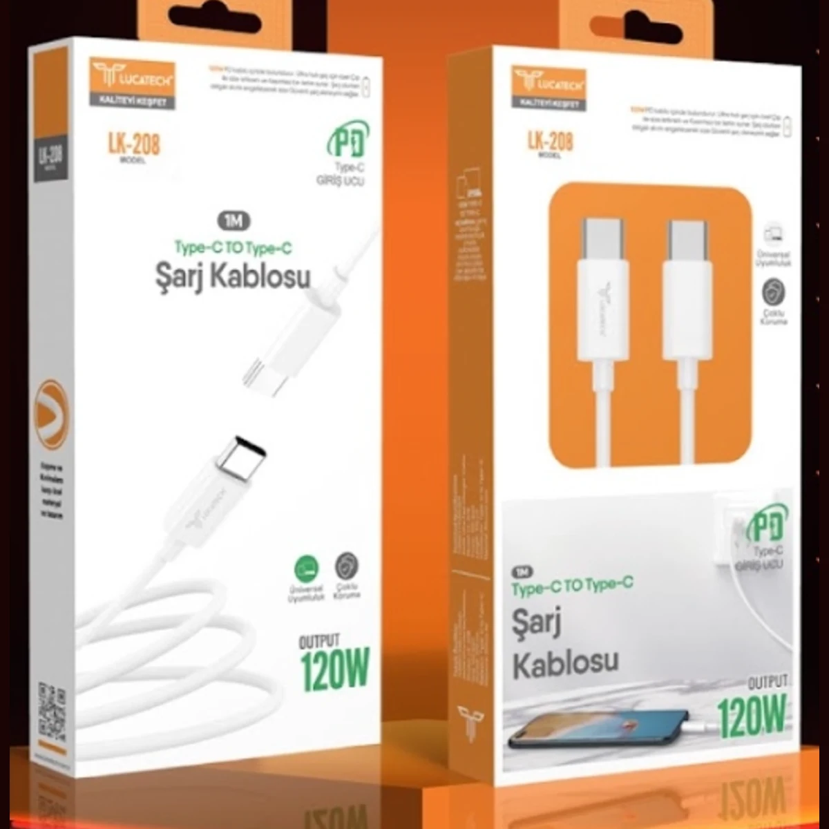 TYPE-C TYPE-C HIZLI ŞARJ KABLOSU 120W